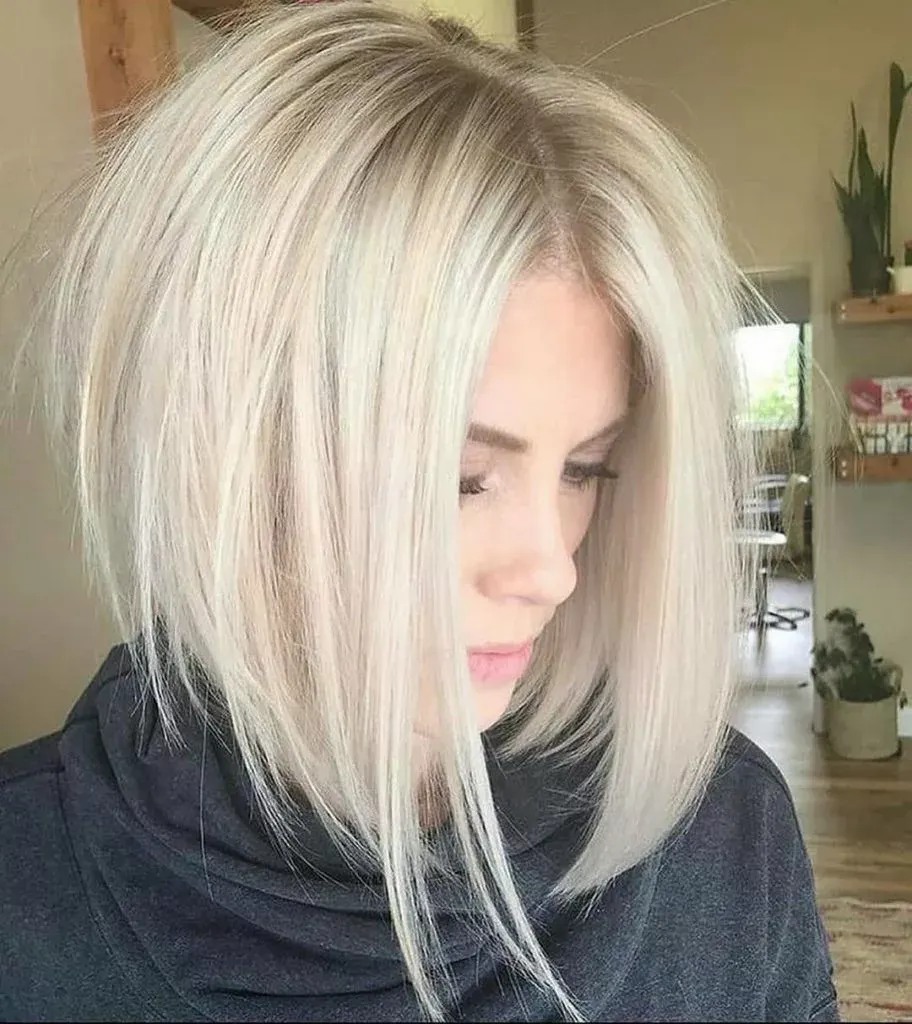 Frisur Damen Mittellange Inverted Bob