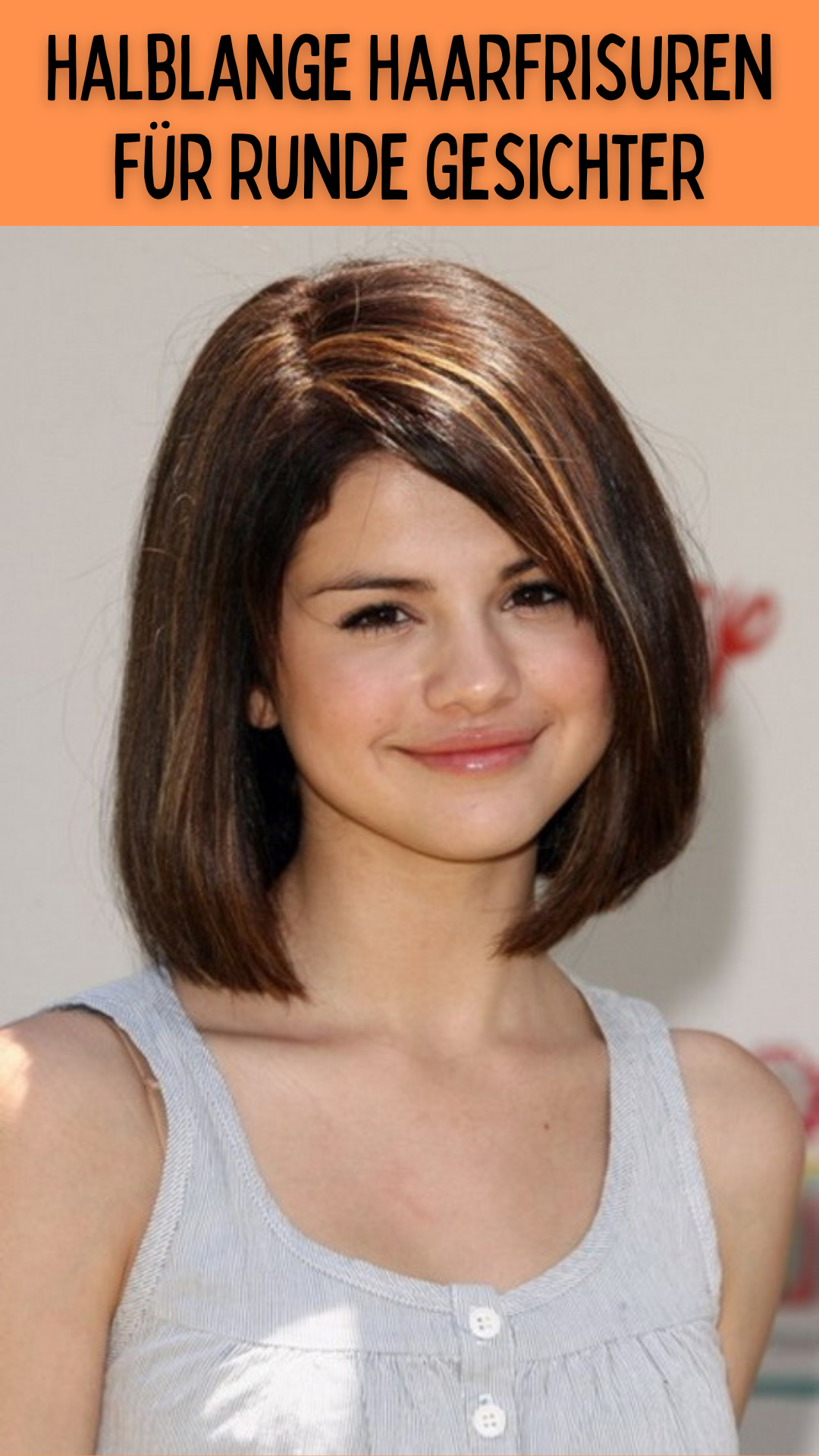 Halblange Haarfrisuren für Runde Gesichter
