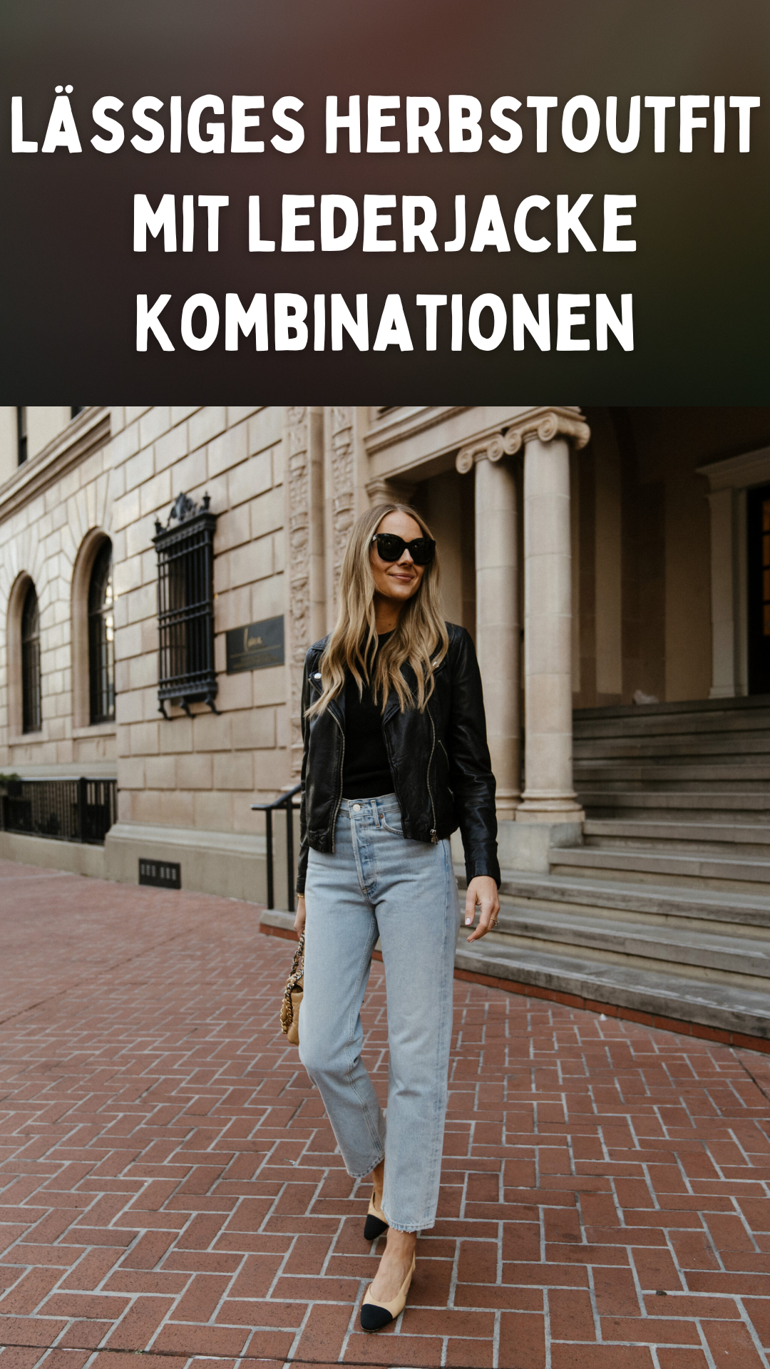 Lässiges herbstoutfit mit Lederjacke Kombinationen