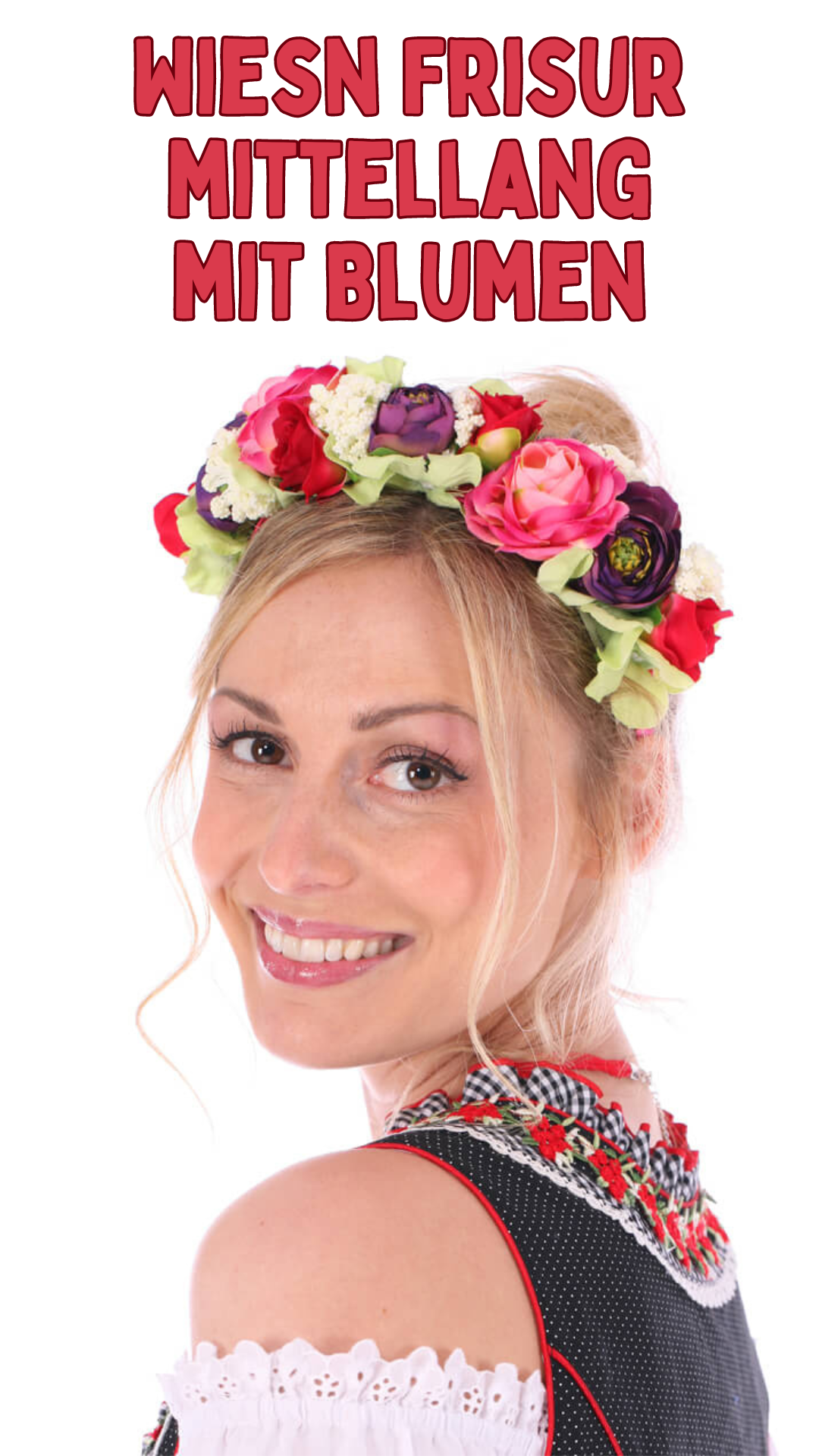 Entdecken Sie die Perfekte Wiesn Frisur Mittellang mit Blumen für das Nächste Oktoberfest