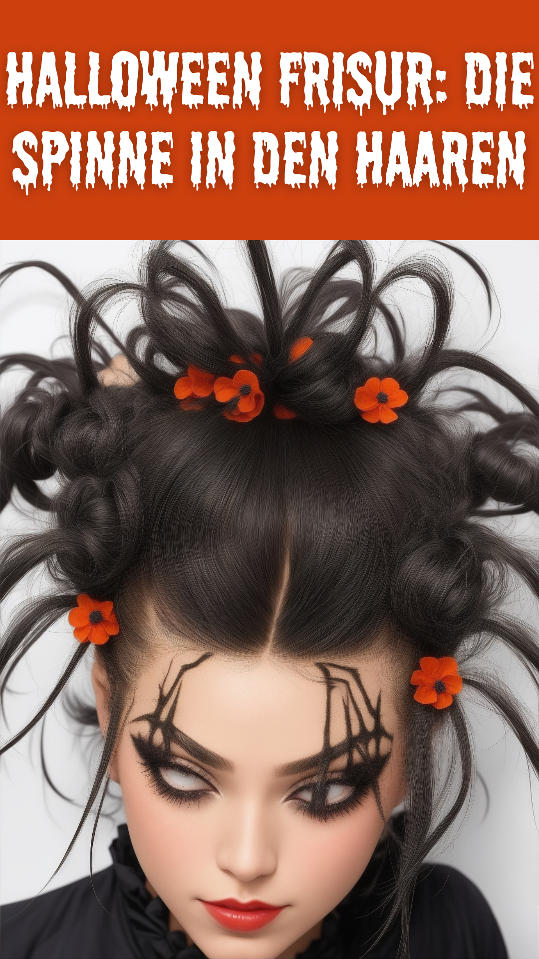 Halloween Frisur Die Spinne in den Haaren