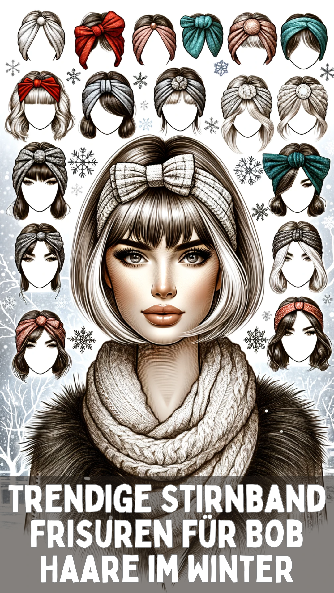 Trendige Stirnband-Frisuren für Bob-Haare im Winter