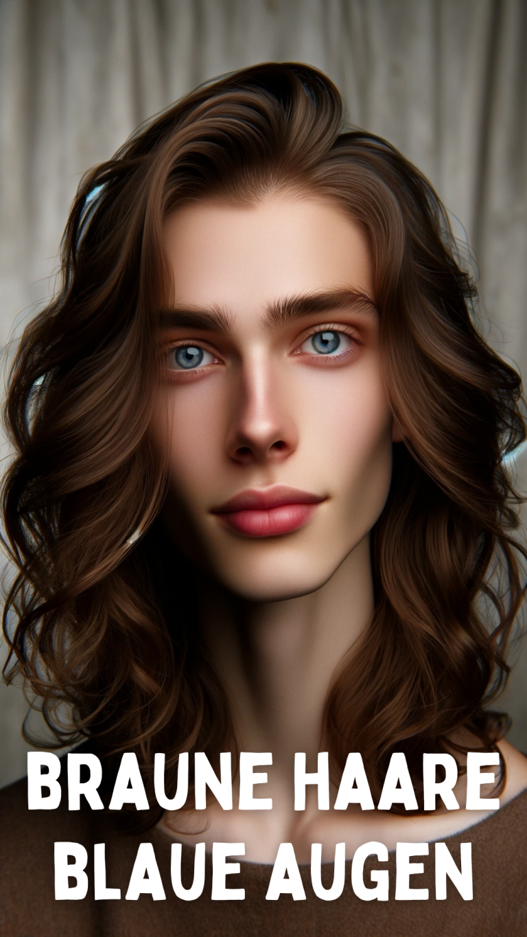 Blaue Strãhnchen Braune Haare