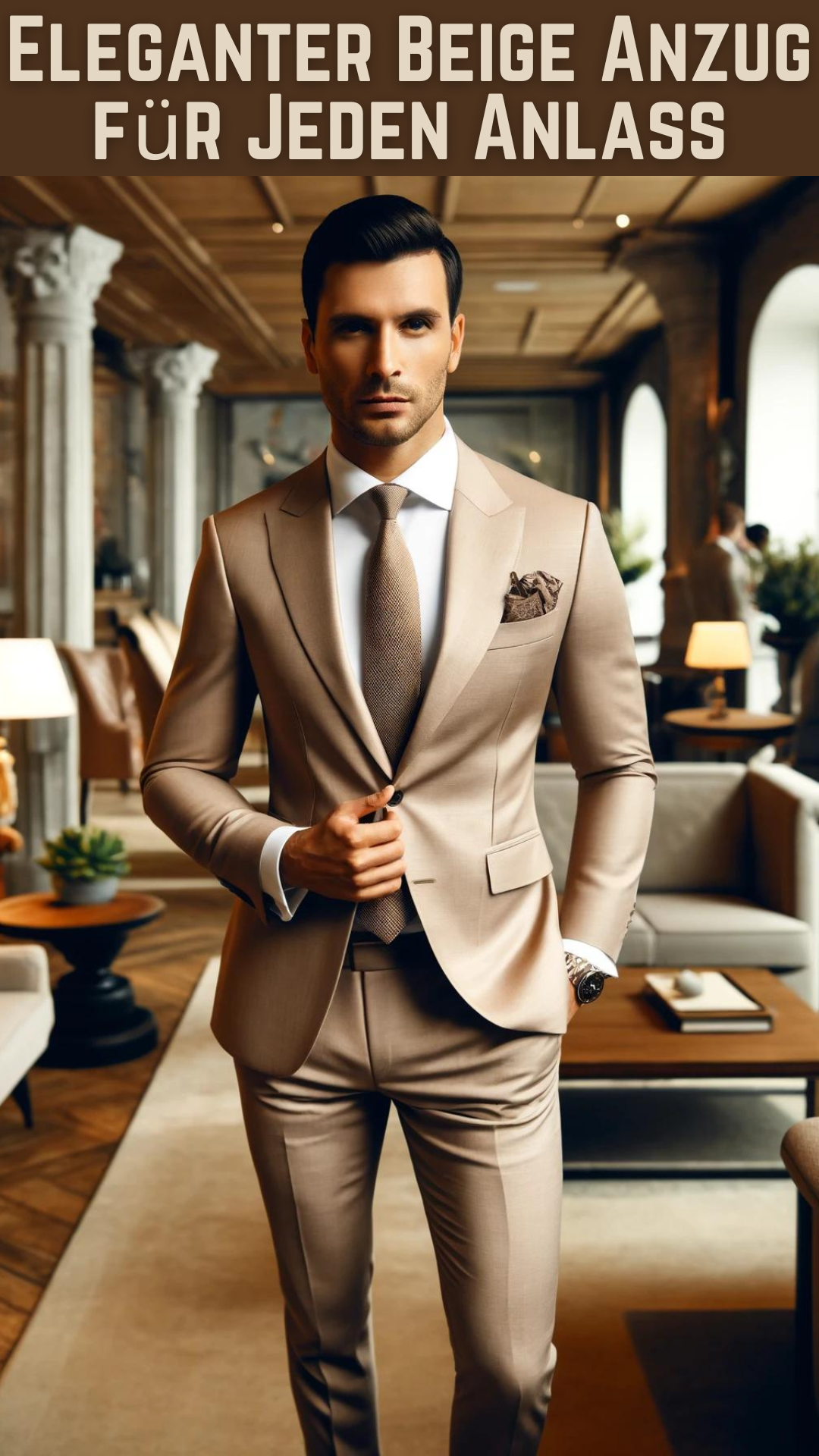 Eleganter Beige Anzug für Jeden Anlass