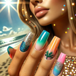 Strahlende Sommer Nägel Ideen 2024 Glitzer für deinen perfekten Look
