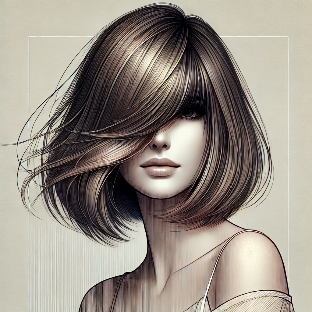 Gestufte Haare mit Curtain Bangs