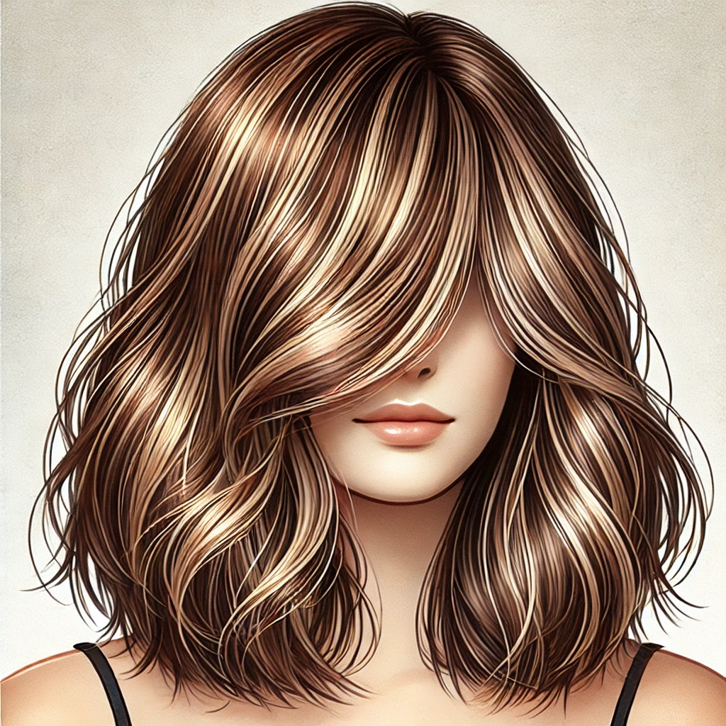 Gestufte Haare mit Farbeffekten