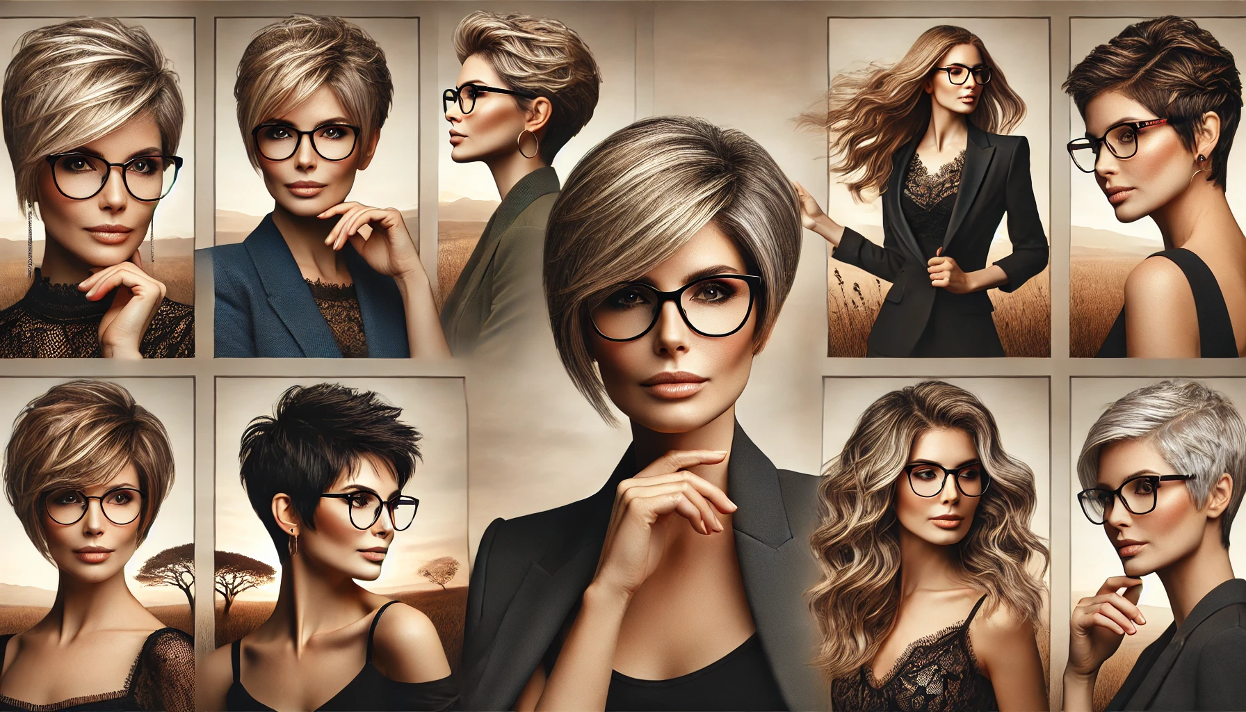 Moderne Frisuren ab 50 mit Brille für feines Haar