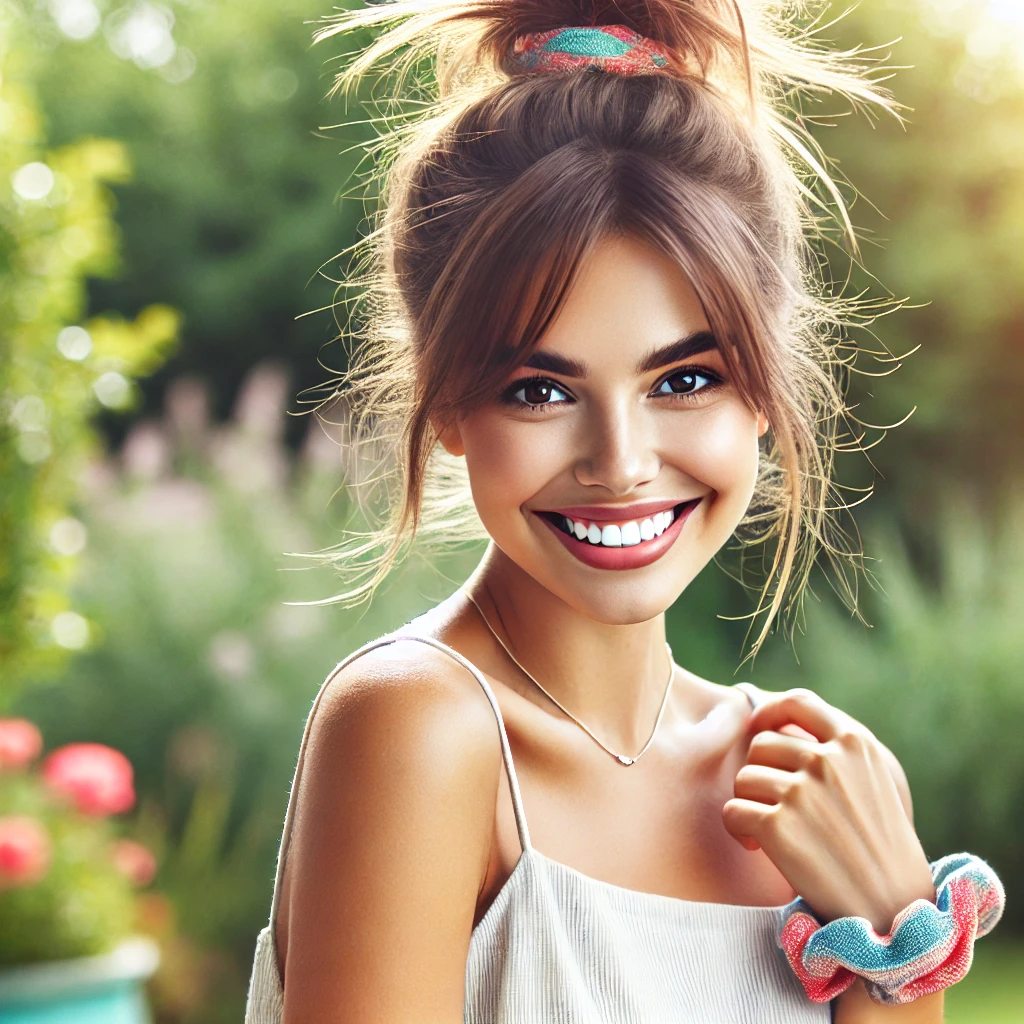 🌀 Der verspielte Messy Bun als Sommer Frisur 2025 für mittellange Haare
