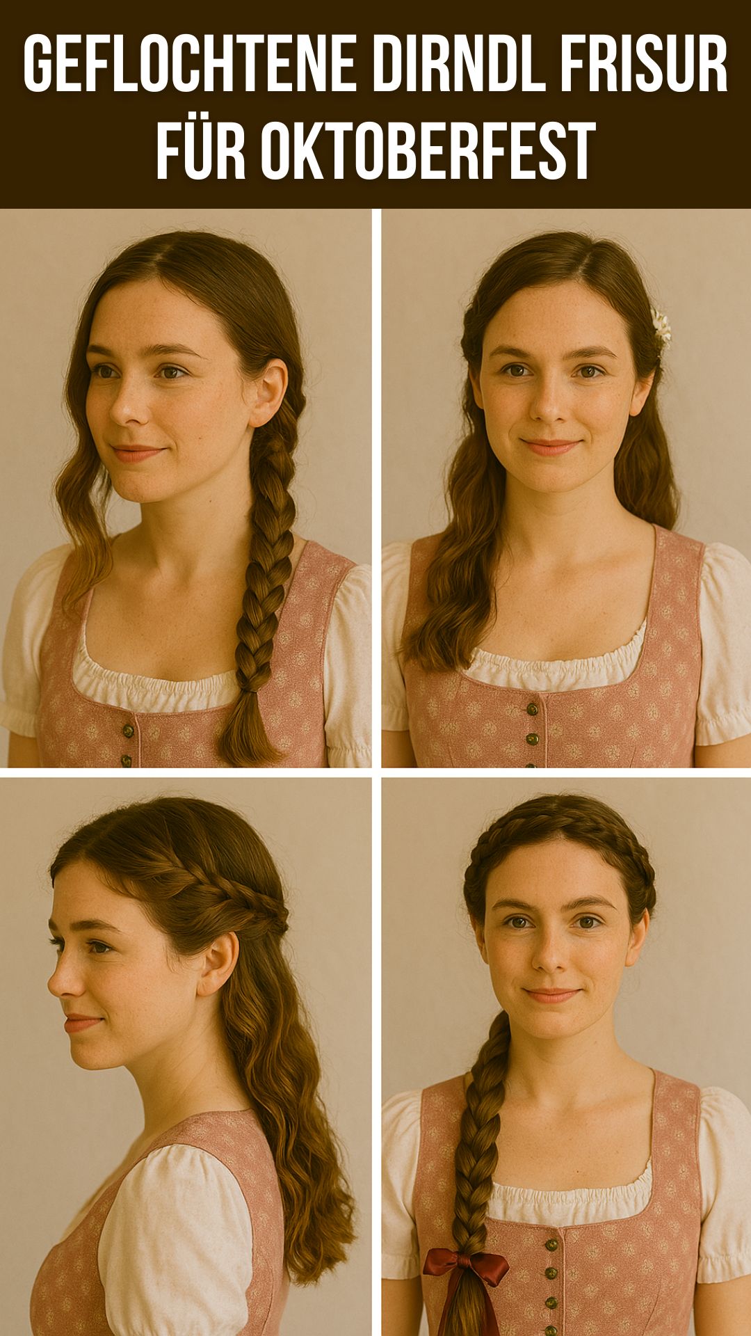 Geflochtene Dirndl Frisur für Oktoberfest