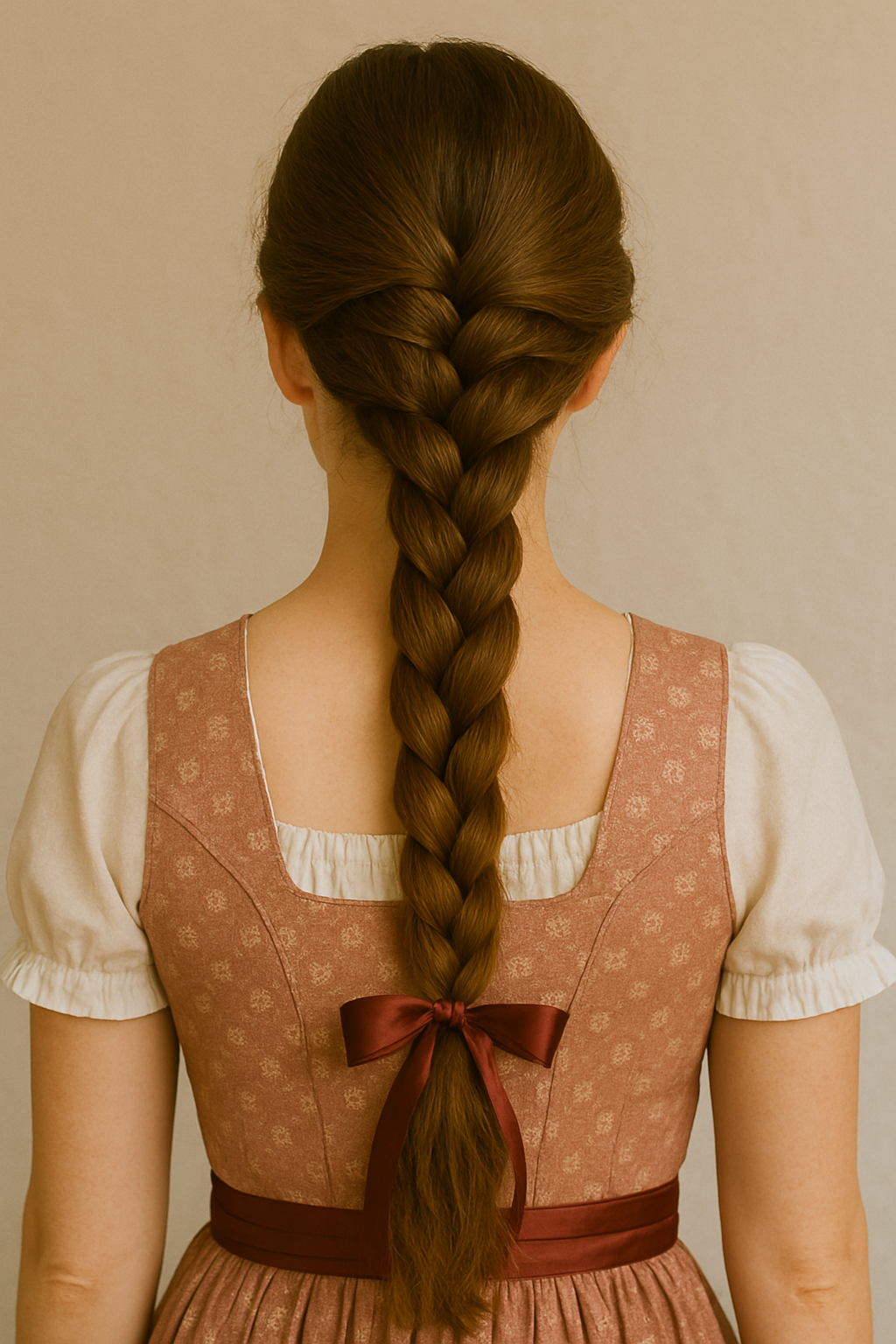 geflochtene Dirndl Frisur für Oktoberfest lange haare