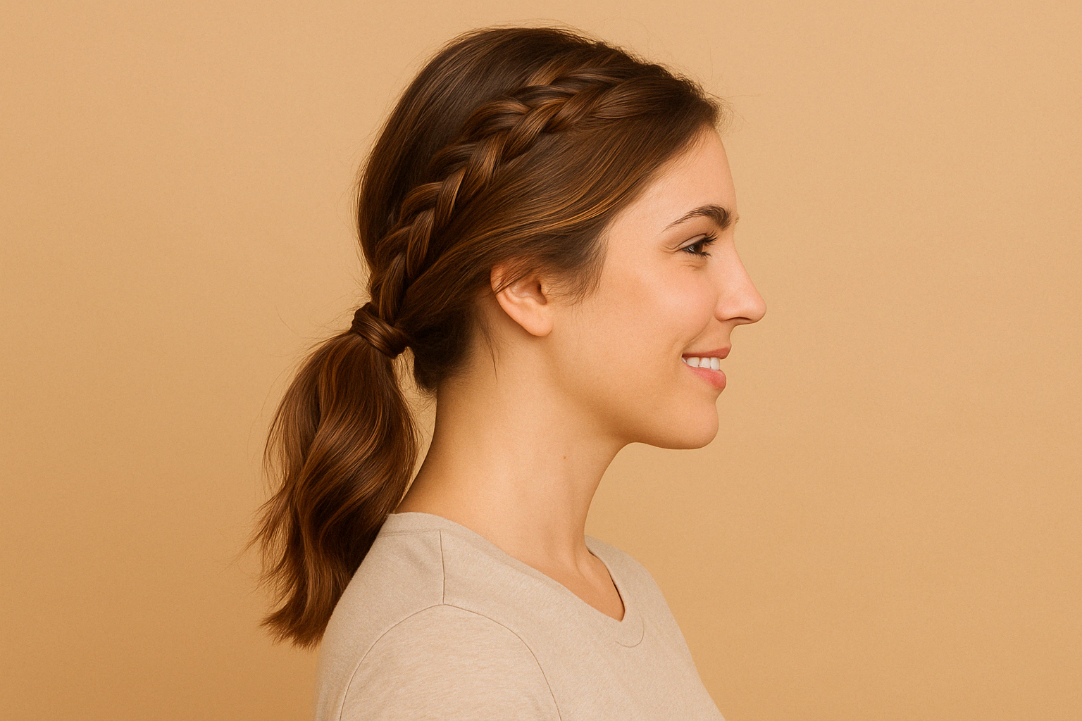 🐚 Geflochtener Ponytail – schick mit wenig Aufwand