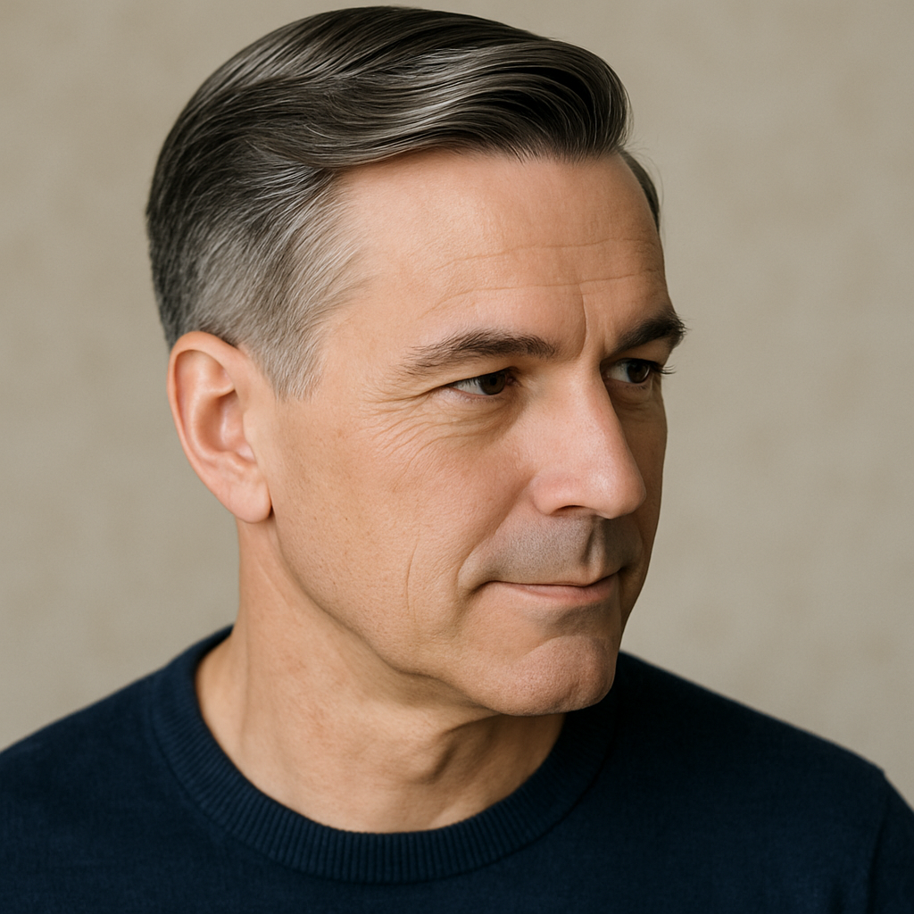 2. Seitenscheitel – der elegante Klassiker mit Stil ✨