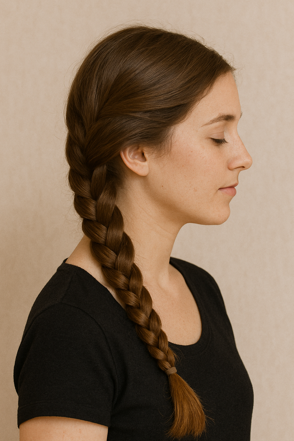 Bauernzopf seitlich geflochten 🌾