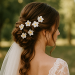 Diese Blumenklammern Frisur für Hochzeit bringt alle zum Staunen