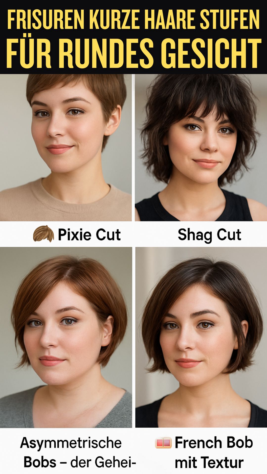 frisuren kurze haare stufen für rundes gesicht