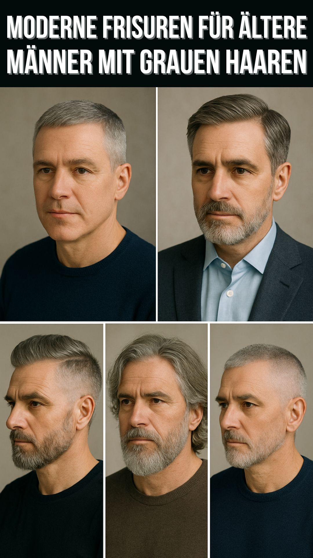 moderne frisuren für ältere männer mit grauen haaren