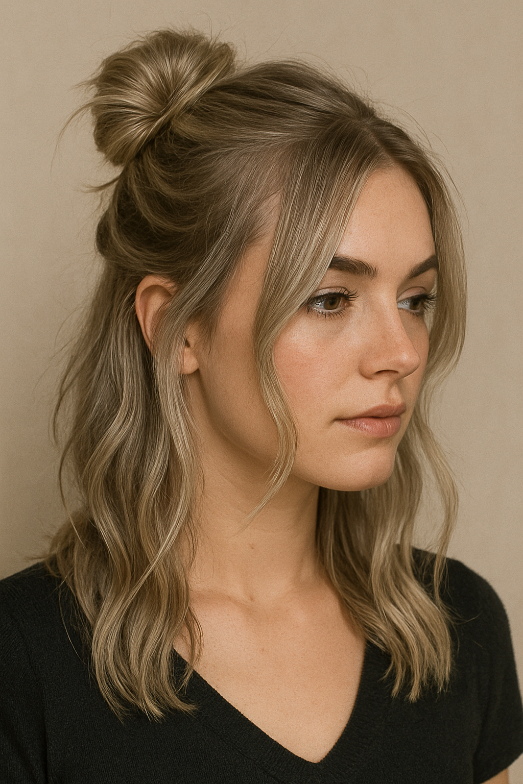🌀 Messy Bun oder Half-Bun