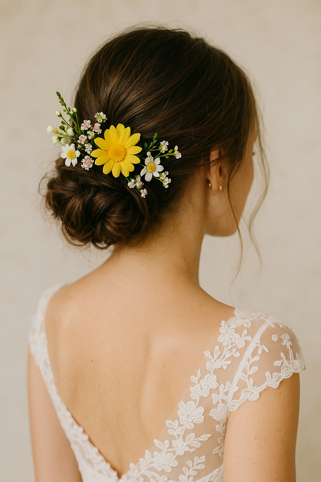 🌼 Lockerer Dutt mit wilden Blumen