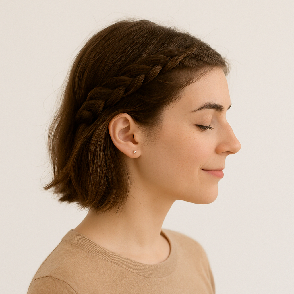 💎 Geflochtene Akzente – Boho für kurze Haare