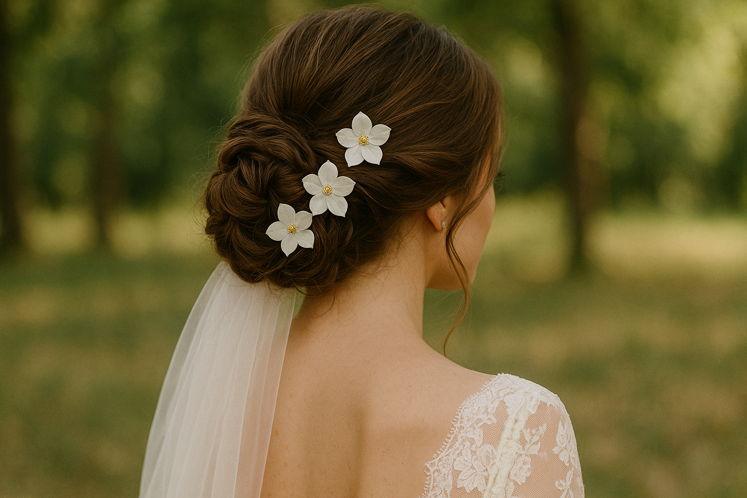 🔹 Dutt mit Blütenmagie