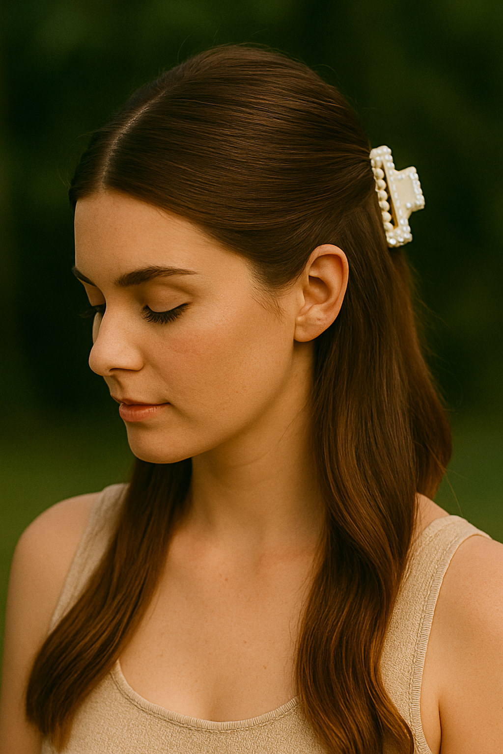 🧁 Half-Up mit Statement-Clip – einfach, aber wow