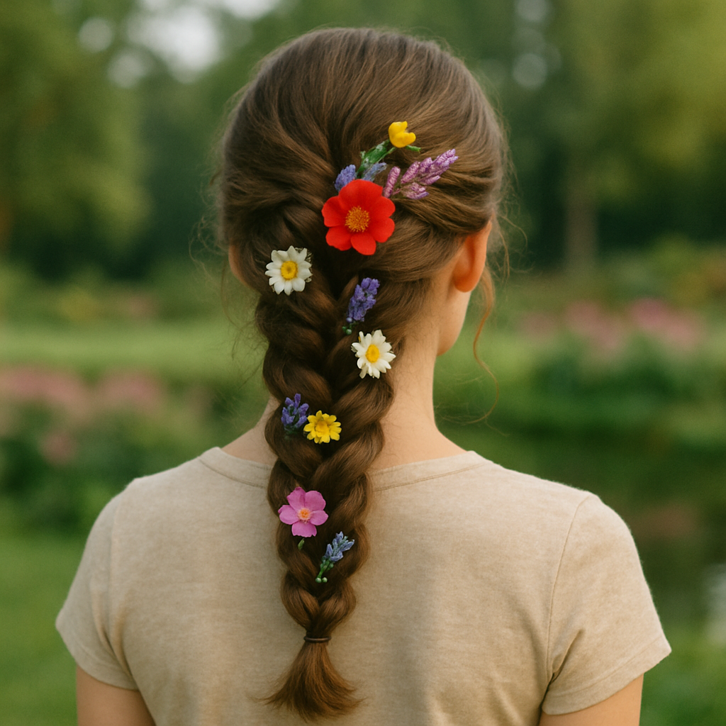 🪷 Geflochtene Frisuren + Blumen = Festival-Look zum Verlieben