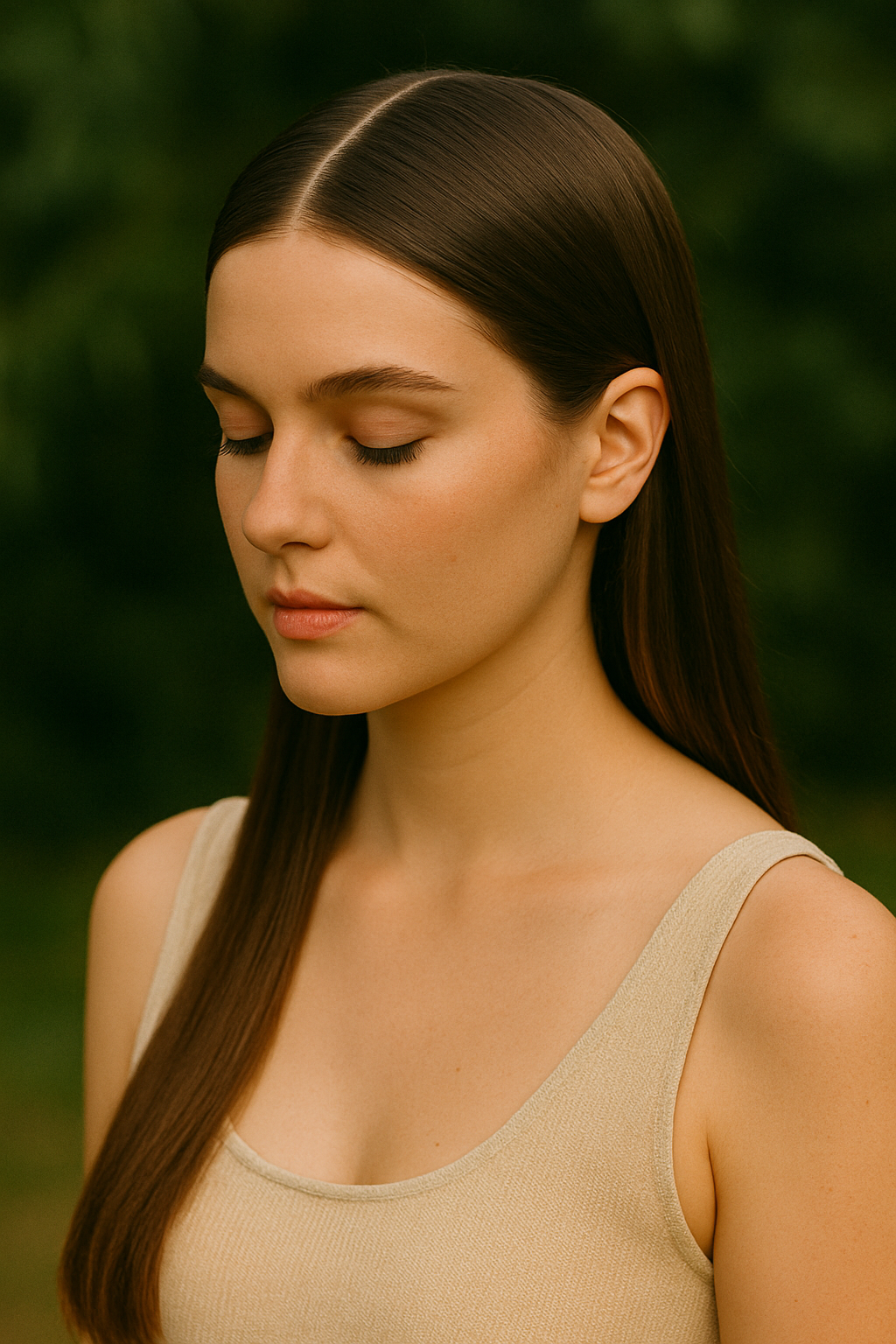 🪷 Sleek Look mit Mittelscheitel – minimalistisch & elegant