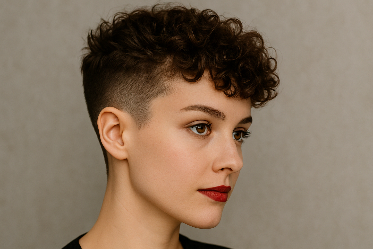 Der klassische Pixie Cut mit Locken und Undercut ✂️