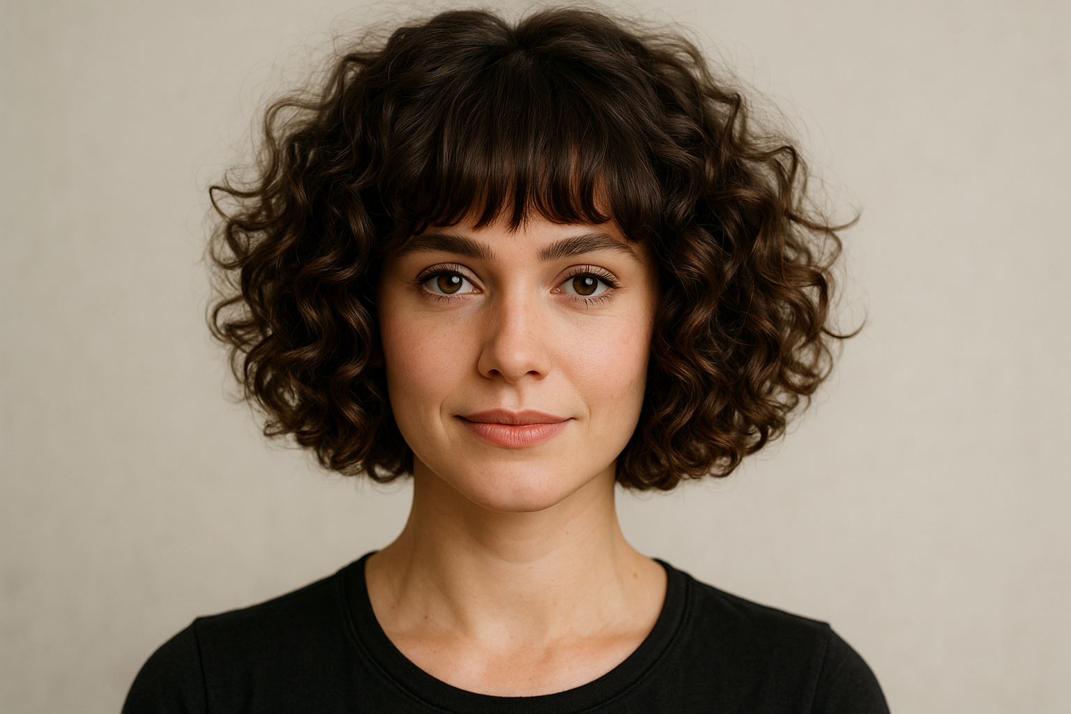 Diese Bob Frisur Locken Kurz mit Pony wirst du lieben