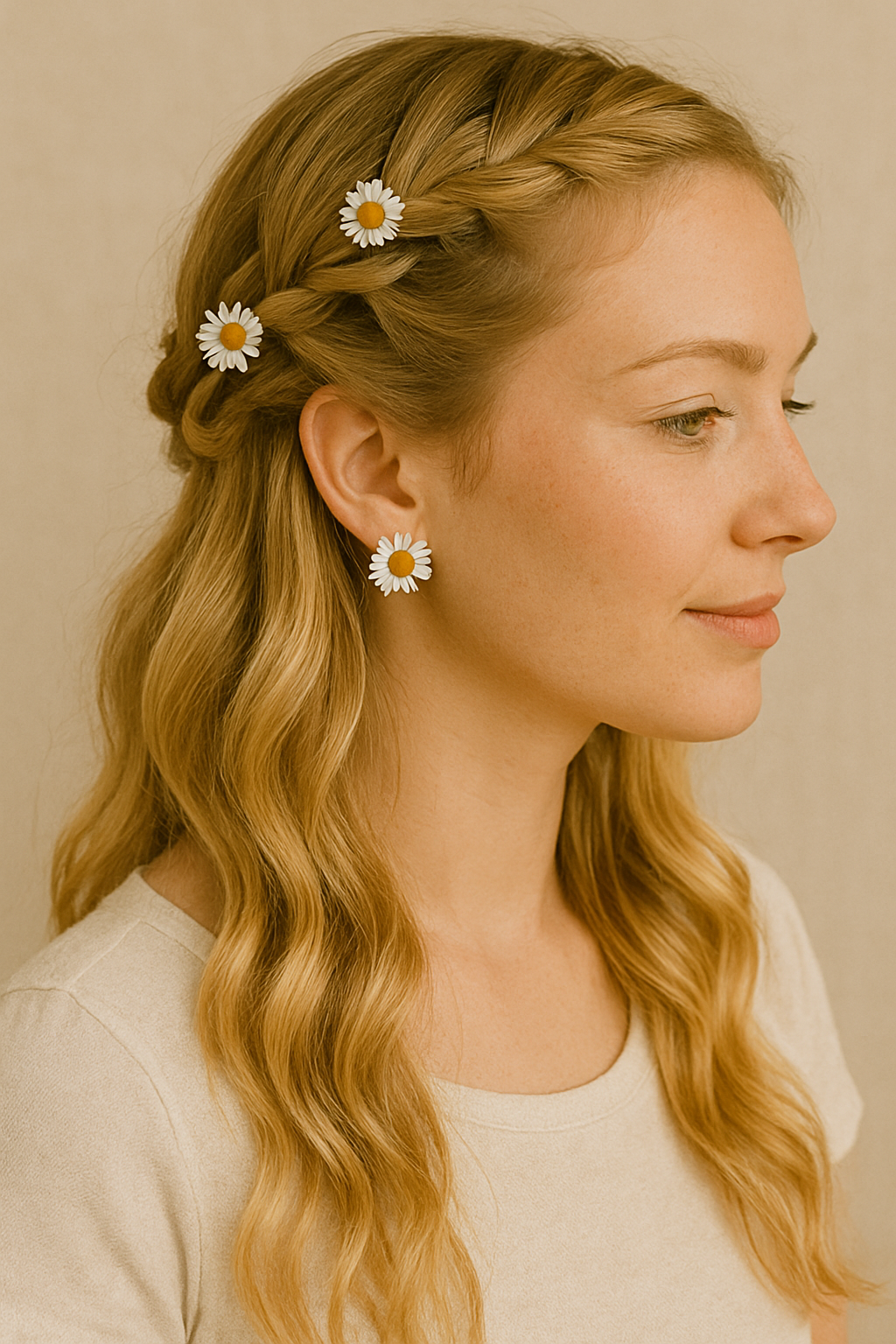 Flechtfrisuren mit Blumen 🌼