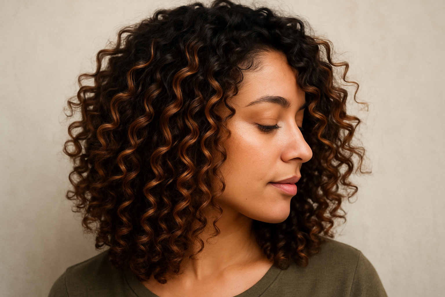 Sanfte Balayage Highlights für lockige Haare die deinen Look sowas von boosten