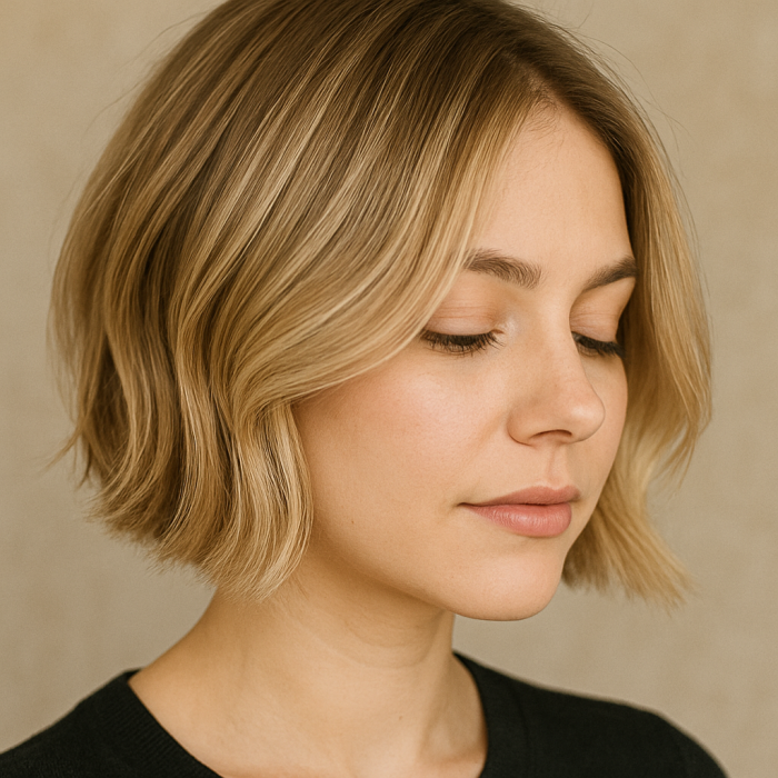 Soft Balayage bei kinnlangen Cuts