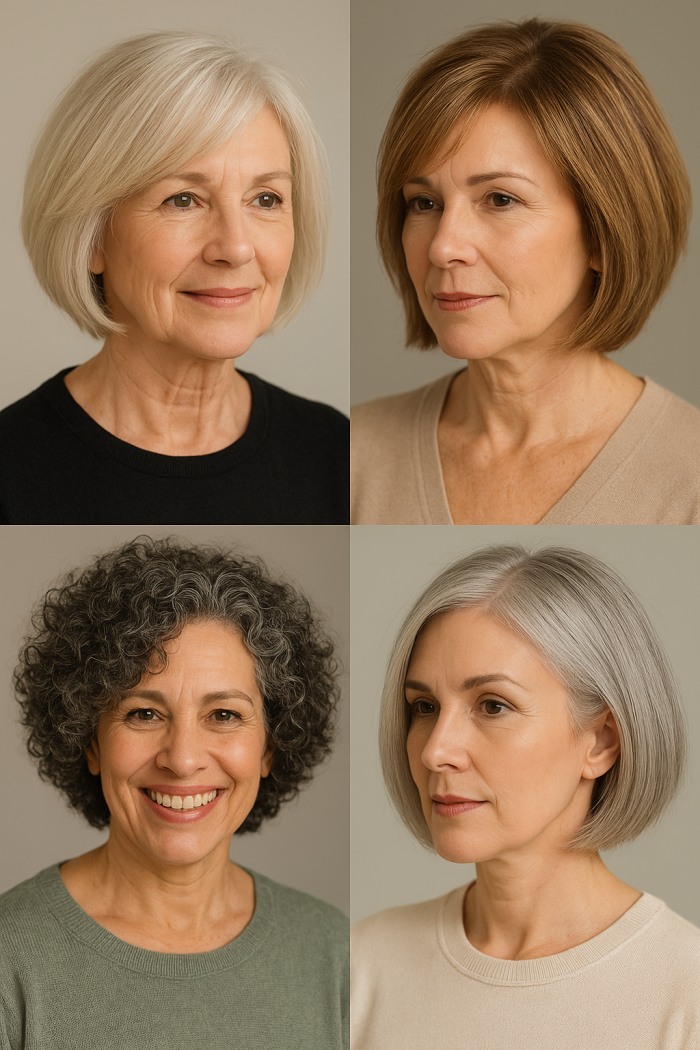 Welche Haarstruktur eignet sich für gestufte Bob Frisuren ab 50 💁‍♀️