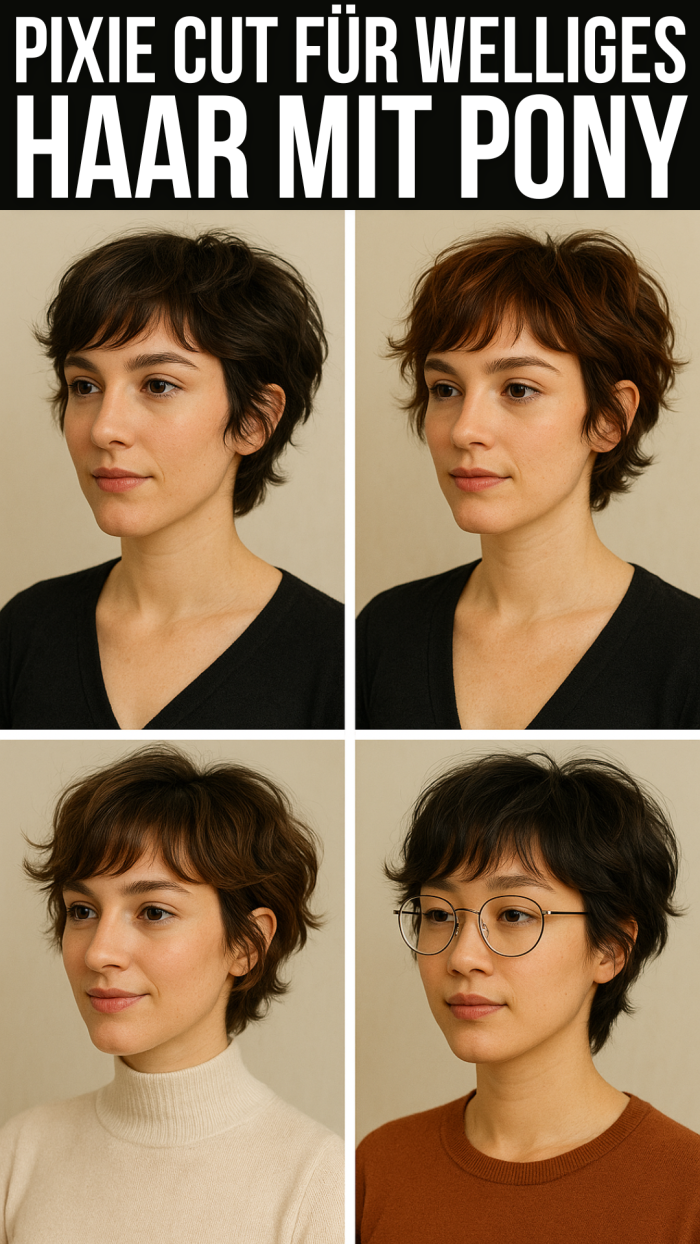 pixie cut für welliges haar mit pony
