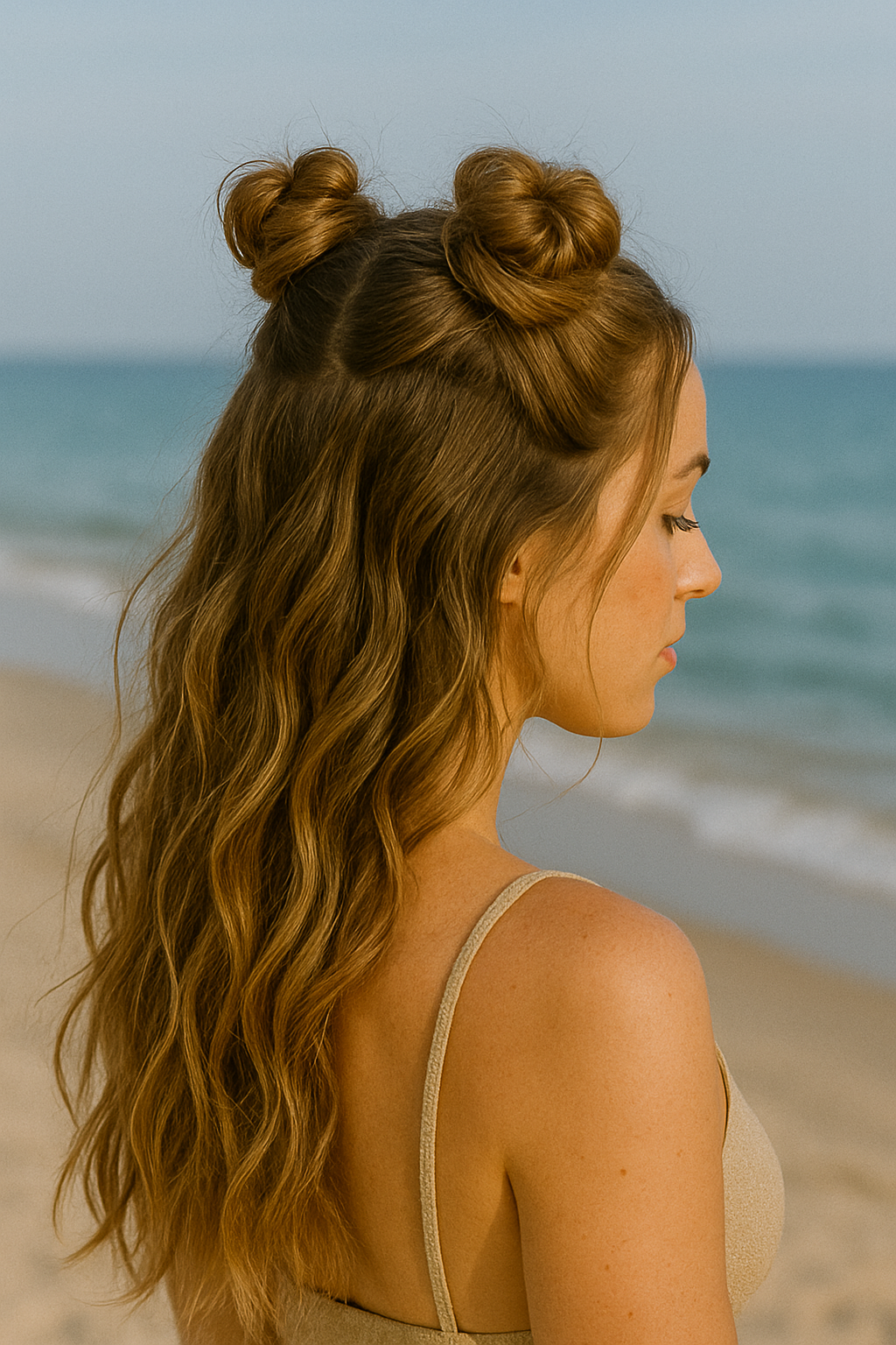 🌺 Space Buns mit Wellen