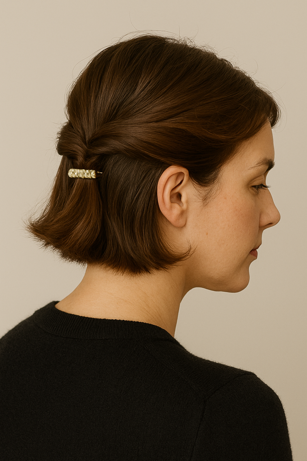 🌿 Half-Up mit Dreh – schick und super easy