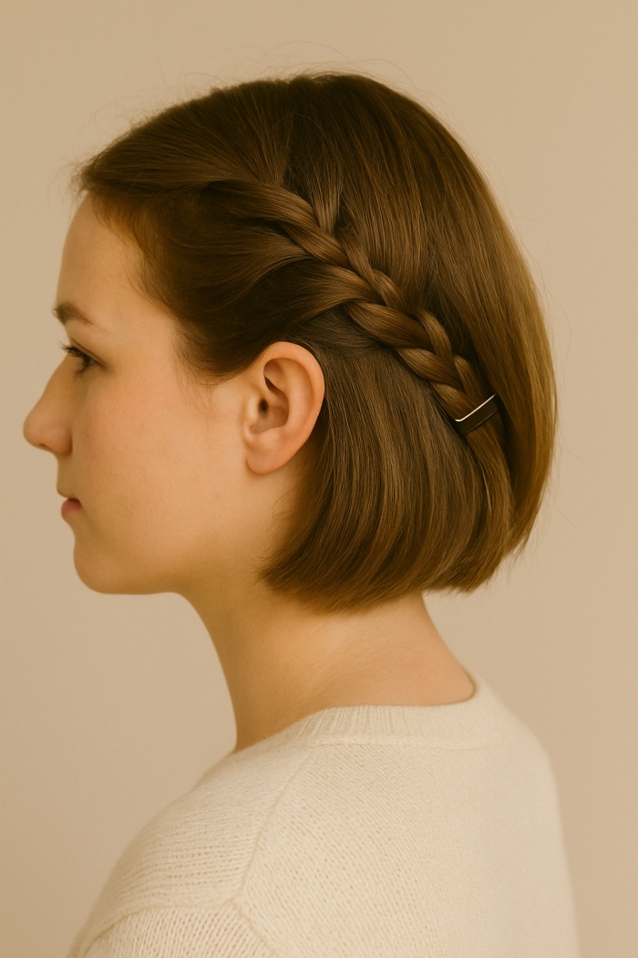 🎀 Französischer Mini-Zopf für kurze Haare
