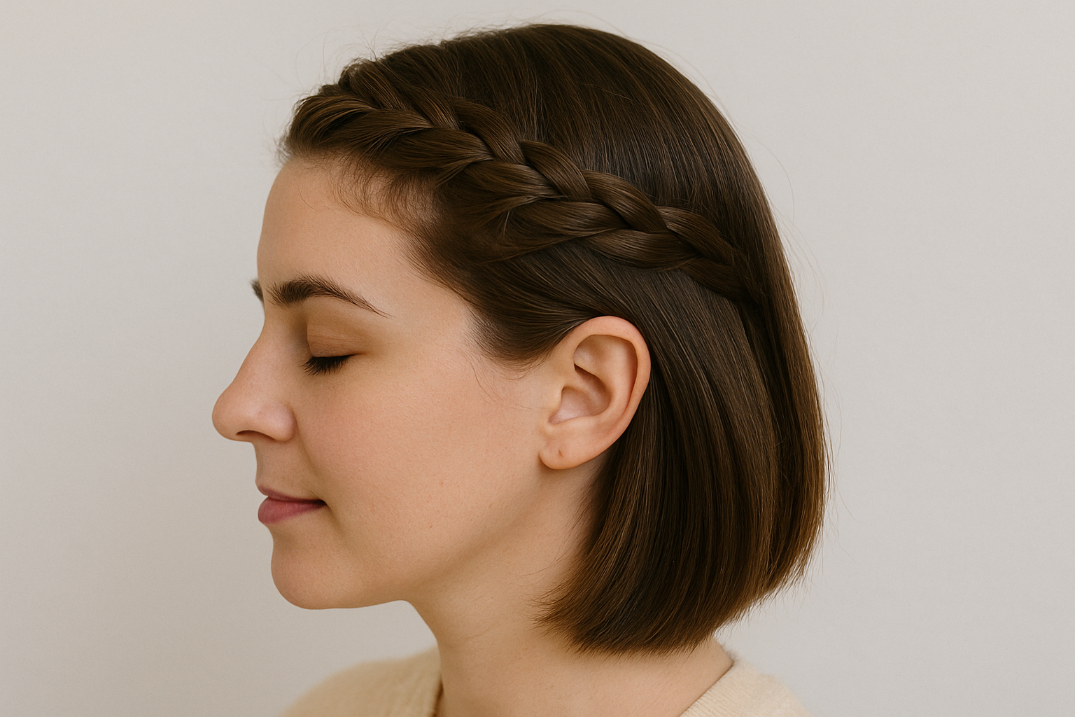 🎨 Flechtkranz light – auch mit kurzen Haaren machbar