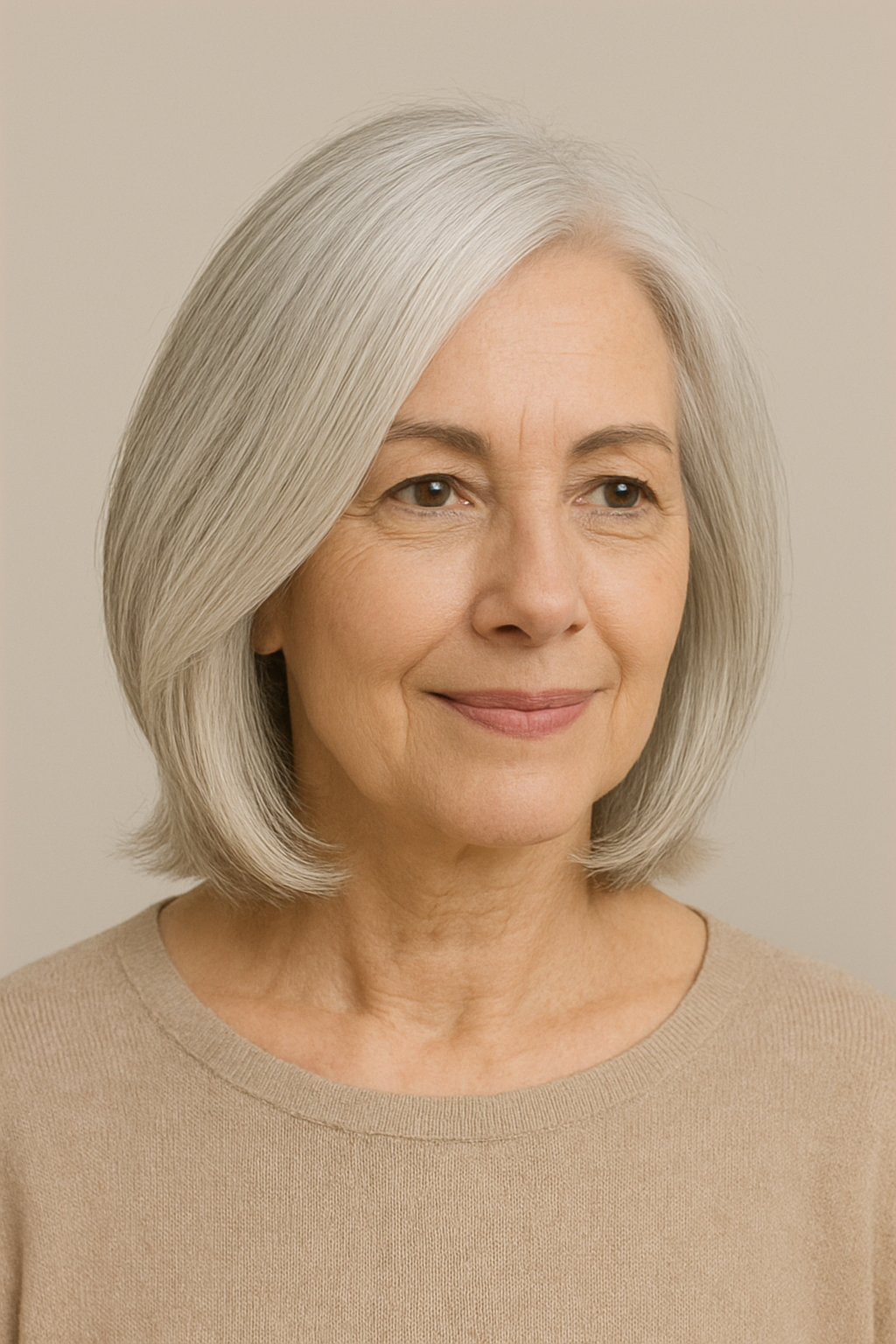 👩‍🦳 Longbob Frisuren für graues oder weißes Haar