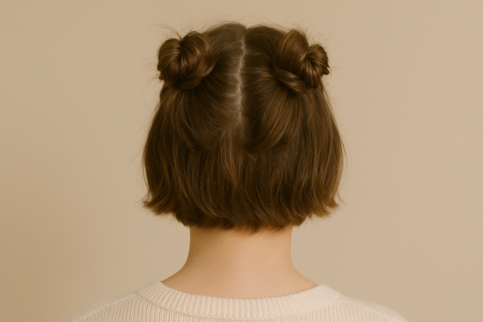 🧁 Mini-Buns für kurze Haare – verspielt und easy