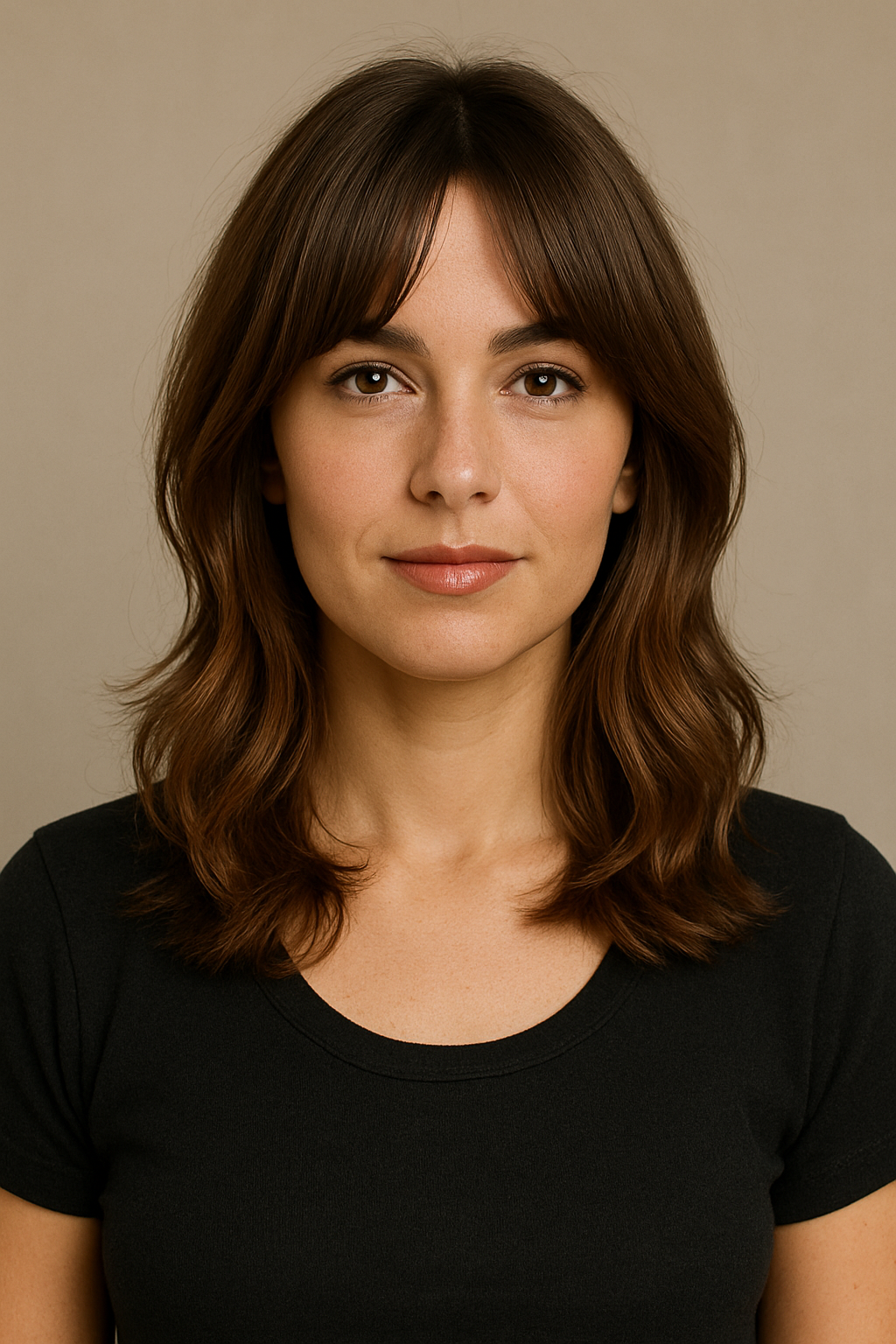 🎀 Schulterlange Stufen mit Curtain Bangs