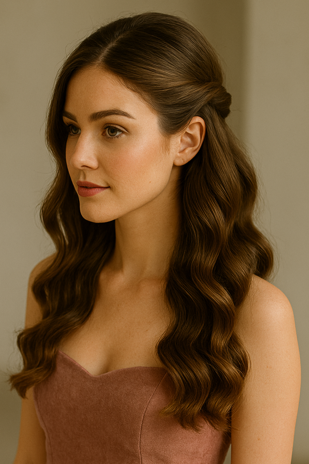 👑 Halb hochgesteckt mit Locken – der Klassiker mit Twist