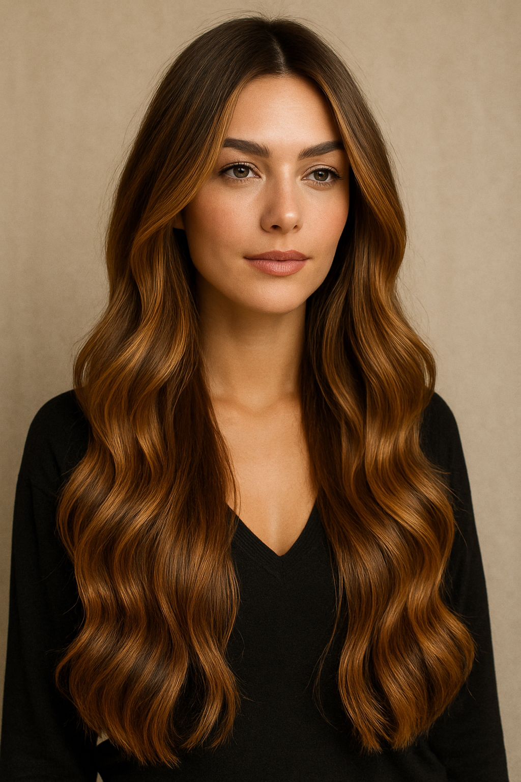 👩‍🦰 Karamellbraune Haare Balayage Inspiration 2025 für lange Haare