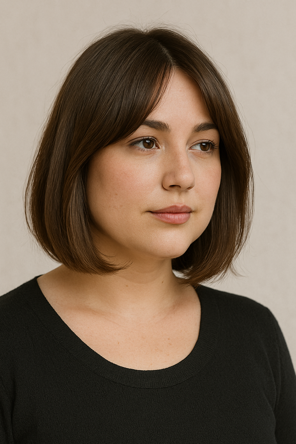 🔄 A-Linien-Bob mit Curtain Bangs – modern und stylish