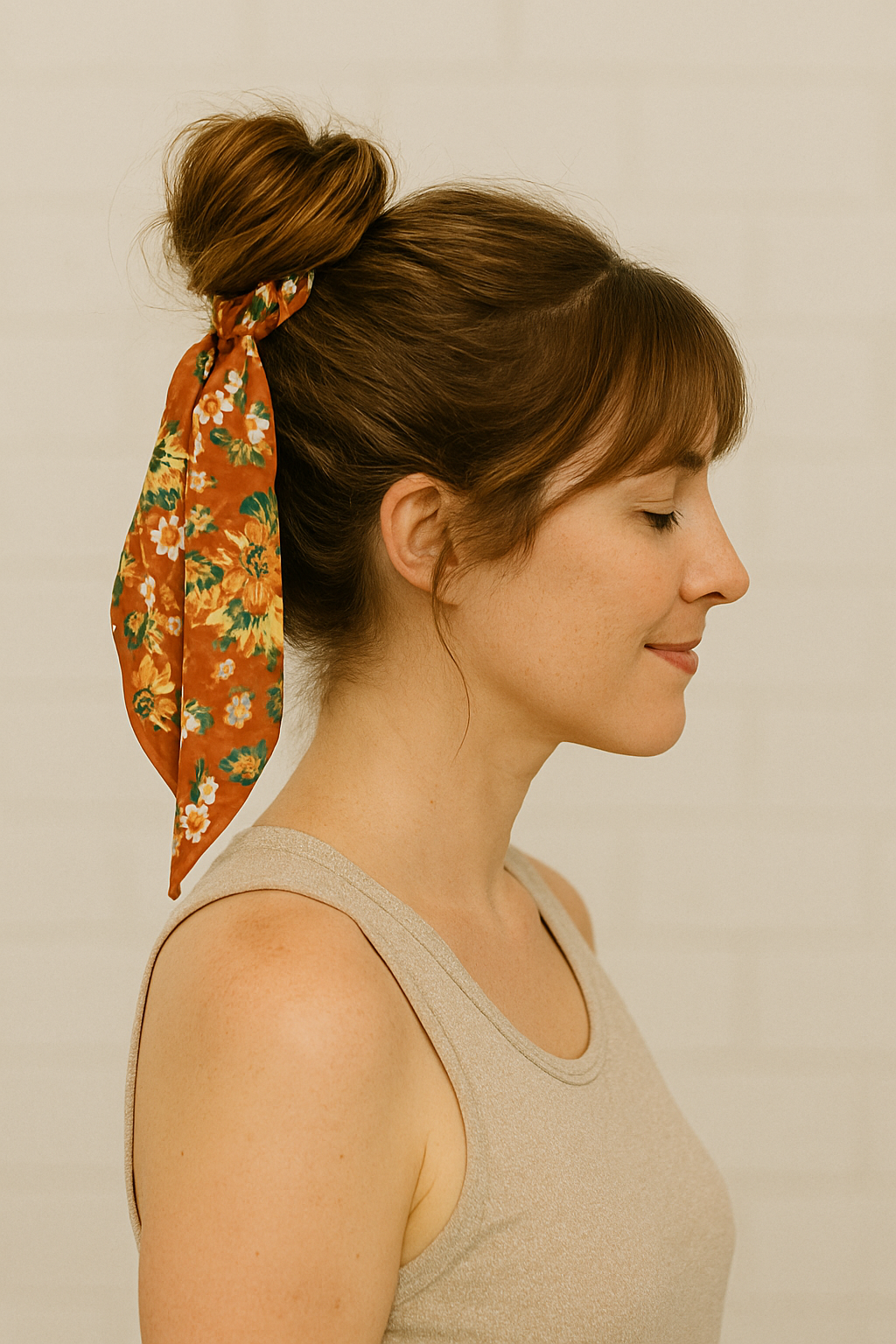 🧺 Der schnelle Dutt mit Tuch – Sommerfrisur mit Statement