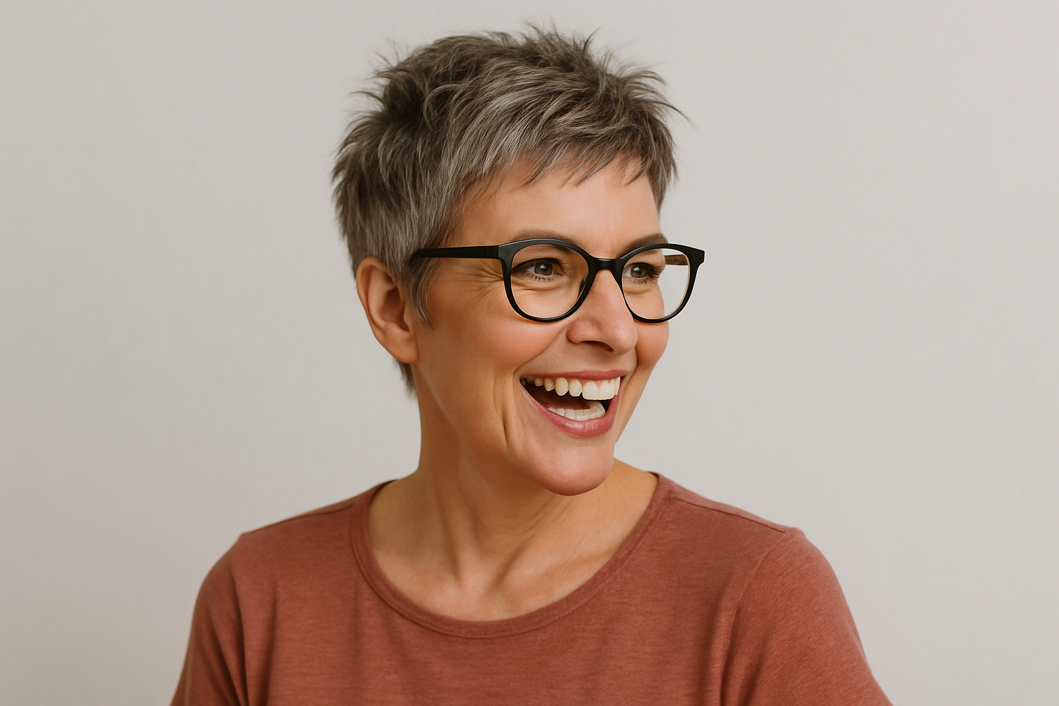 Freche kurze Pixie Schnitte für Frauen mit Brille ab 50 😍