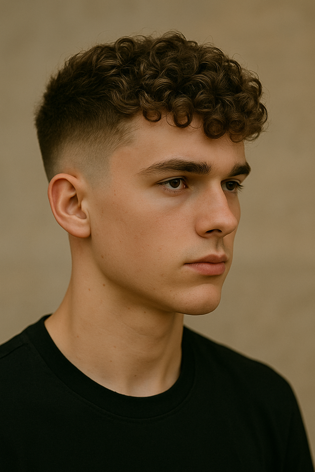 Jungs Frisuren Locken mit Undercut