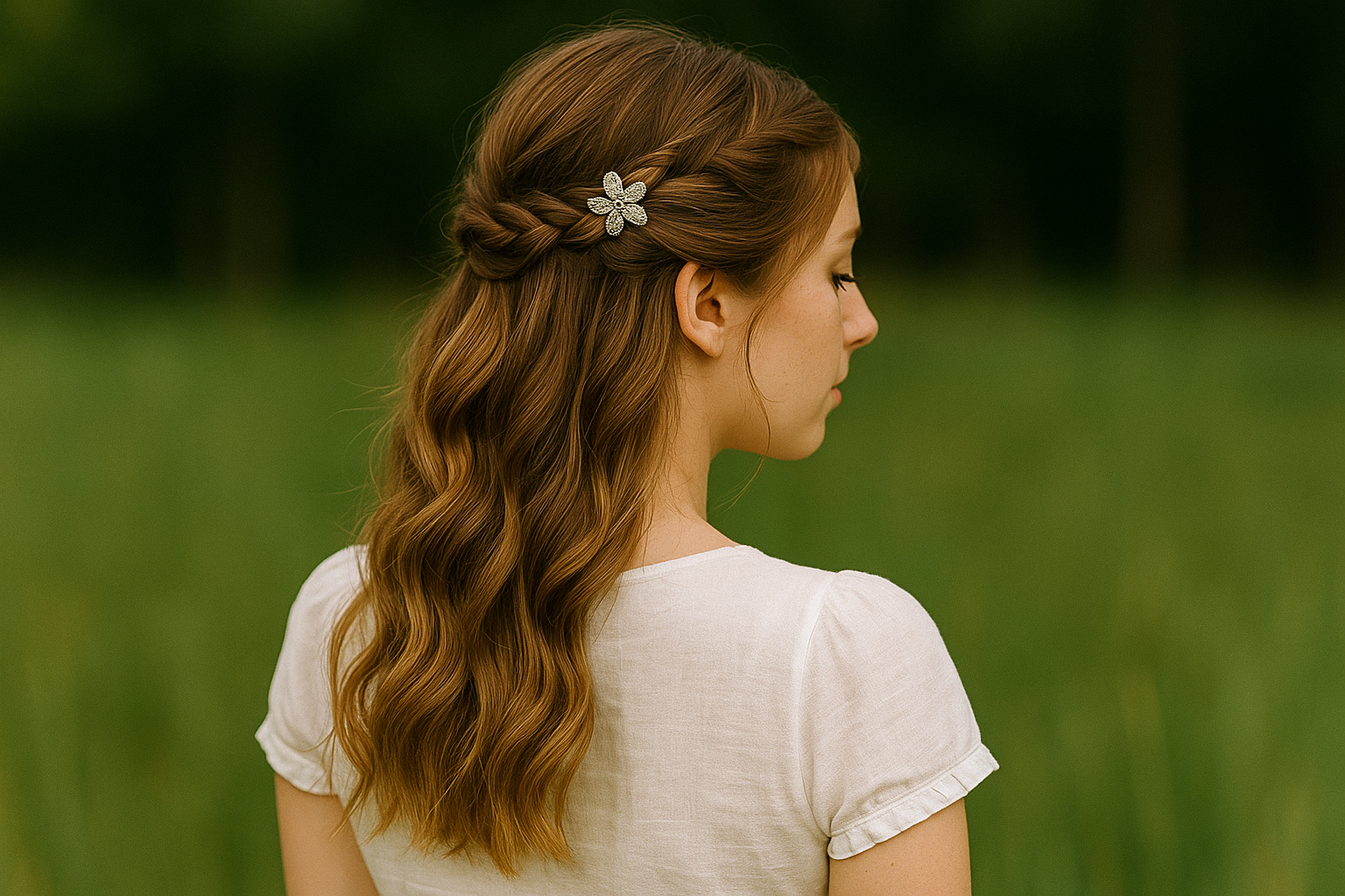 3. Die halboffene Oktoberfest Frisur mit Flechtakzenten 🌺