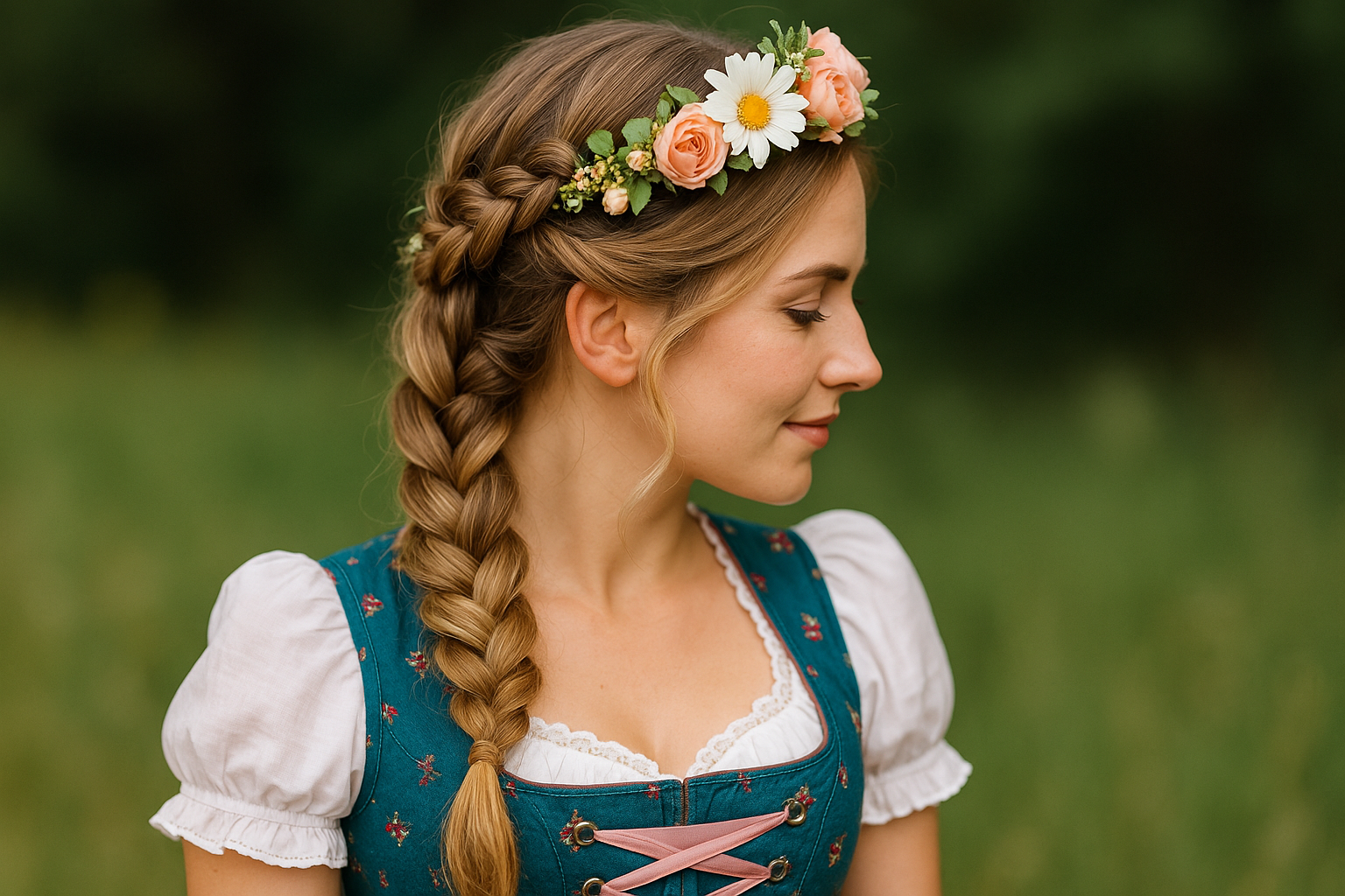 Oktoberfest Frisur leicht mit Flechtzopf & Accessoire – Die schönsten Ideen für dein Wiesn-Outfit 2025